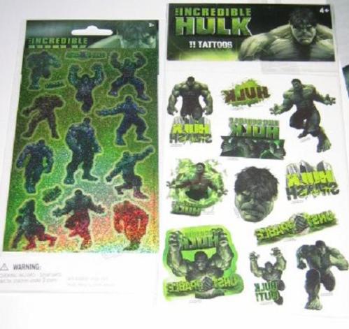 Hulk Stickers and Hulk Tattoos. Continuing with the “value product – I'll 